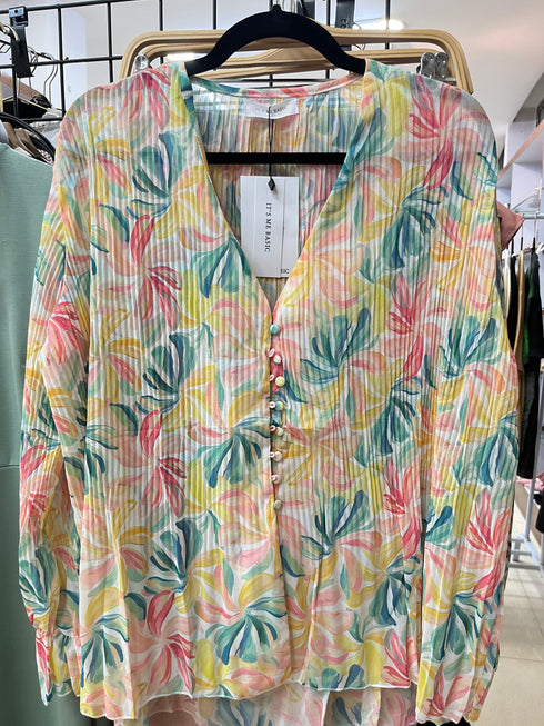 Sprint Floral Print Pleated Shirts